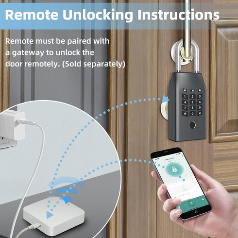 Smart Key Lock Box, with Fingerprint,Tuya APP,Password and Emergency Key Unlocked Methods, APP Remote Control