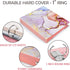Mini 3 Ring Binder (Lightpink Marble) - 5.5 x 8.5 in, 1 Inch with Elastic Cord, Fits Loose Leaf Paper