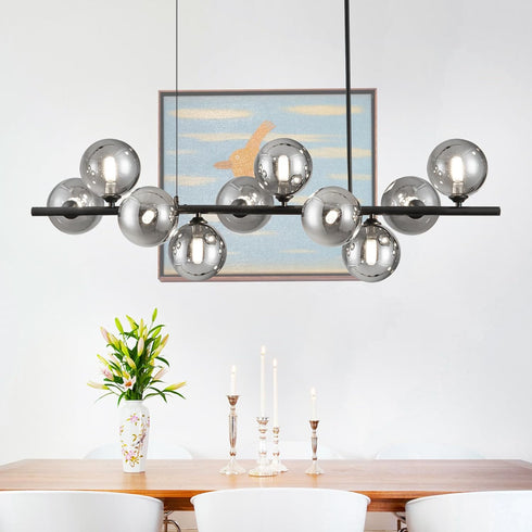 G9 4.72 Globe Lamp Shade Replacement Glass Globe Shade Round Ball Lamp Cover Gray for Chandelier Ceiling Light Pendant