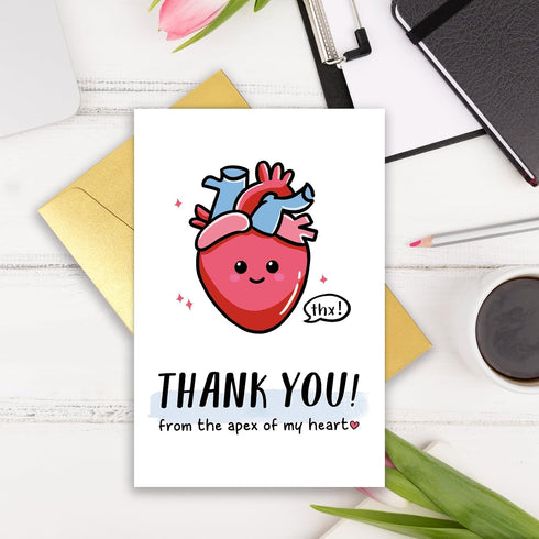 GVMGVM Cute Thank You Card for Heart Surgeon, Funny Thank You Card for Doctor Nurse Medical Staff, Humorous