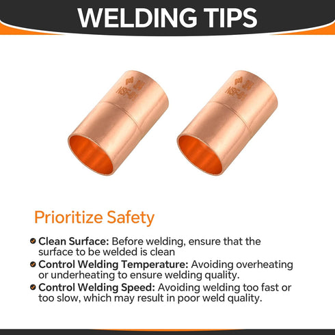 30-Pack Copper Fittings, 3/4-Inch Copper Coupling with Rolled Stop, C x C with Sweat Solder Connection