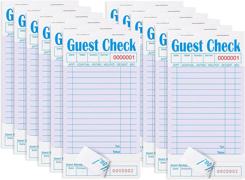 ZPARIK 12 Pack Purple Guest Checks Books for Servers Server Note Pads,