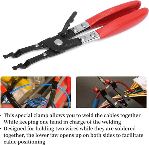 Akozon Car Soldering Pliers, Metal Soldering Plier Multi-Function Wire Welding Clamp Tool for Automobile Maintenance
