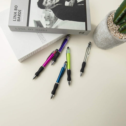 MiSiBao 14 Pack Ballpoint Writing Pens (10 Count + 4 Refills) Black Ink Stylus Tips 1mm Medium Point for iPads