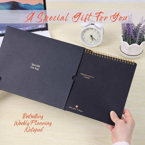 Weekly Planner Notepad, Minimalist 7-Day To Do List, 54 Sheets Dashboard Desktop Planner for Productivity