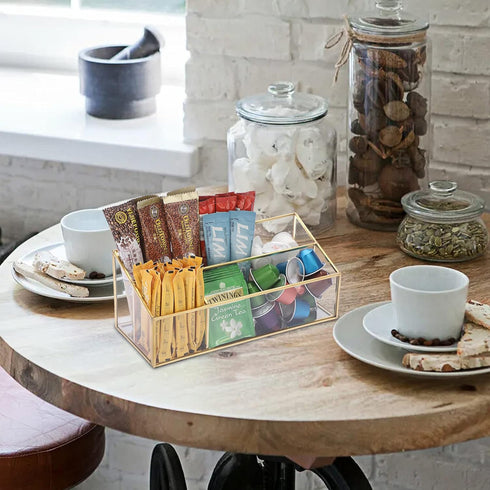 Sumnacon Glass Mail Organizer, Gorgeous Desk Makeup Brush Holders, Modern Countertop Organizer for Living Room Kitchen