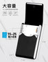 Padike PU Leather Business Card Holder Slim Metal Pocket Case with Magnetic Shut for Name Cards (Y-Black)