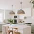 9.84 inch Bamboo Pendant Light Fixture, One-Light Adjustable Boho Handmade Woven Pendant Lighting for Kitchen Island
