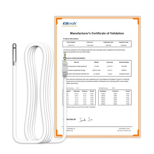 Elitech External Temperature and Humidity Probe, Sensor for RCW-360Pro Device, Monitor -40~176?, 16.4ft