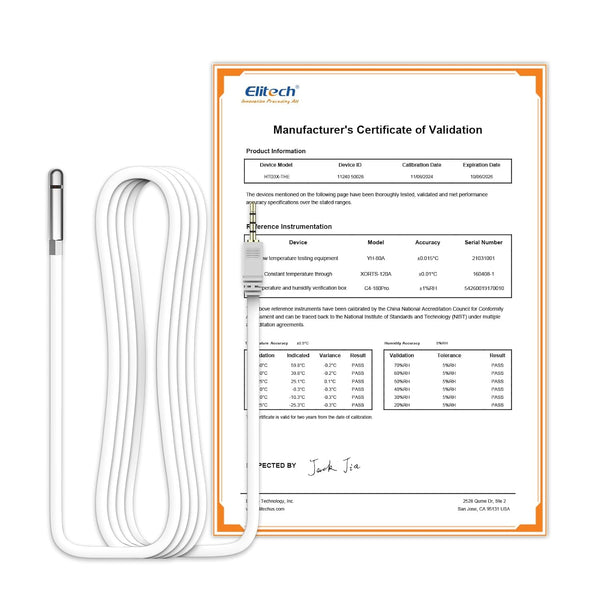 Elitech External Temperature and Humidity Probe, Sensor for RCW-360Pro Device, Monitor -40~176?, 16.4ft
