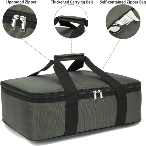 9"x13" GYEUKHAM Insulated Casserole Carrier Bag - Large Portable Hot and Cold Food Storage Tote with Handles Thermal
