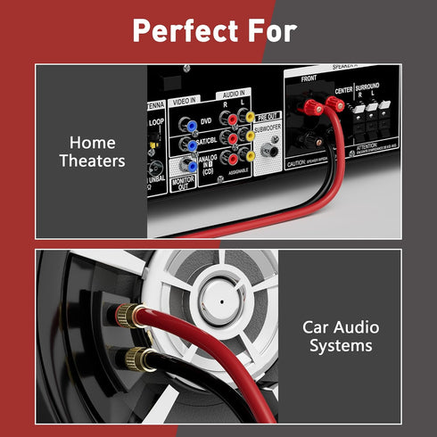 14/2 Gauge 75 FT Red Black Hookup Electrical Wire Cable, LED Strips Extension Cord, 14AWG Flexible Speaker Wire