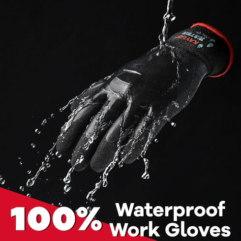 KAYGO Waterproof Work Gloves for Men and Women, Rubber Coated Non-slip Gloves for Garden, Outdoor