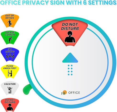 Office Privacy Sign, 6" Diameter Round with Magnet, 6-In-1 Durable Acrylic Supply for Conference Home School