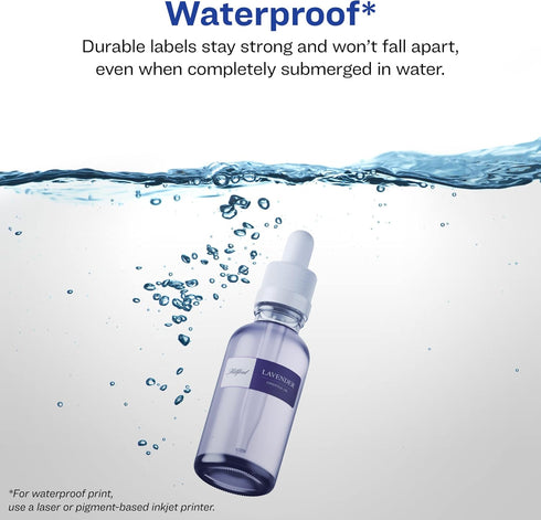 Avery Durable Waterproof Rectangle Labels, 1.5" x 2.75", 50 Total, Oil and Tear-Resistant, Laser/Pigment-Based Printable