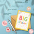 8x5.3 Inch Big Sister Greeting Card, Cute Rainbow Lettering with Stars & Hearts, New Big Sister Congratulations Card