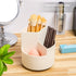 Desk Pencil Pen Holder, 3 Slots 360-Degree Spinning Organizer for Office, Art Supply, Cute Pencil Cup, White