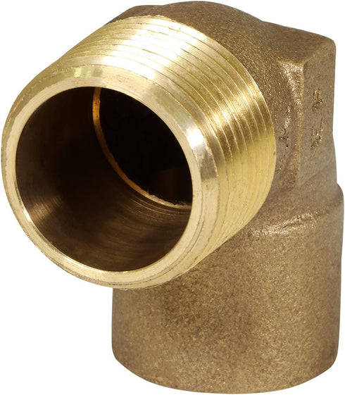Everflow Supplies CMNL0001-NL 1" Cast Brass 90 Degree Elbow with Sweat Socket and Male Threaded Connect
