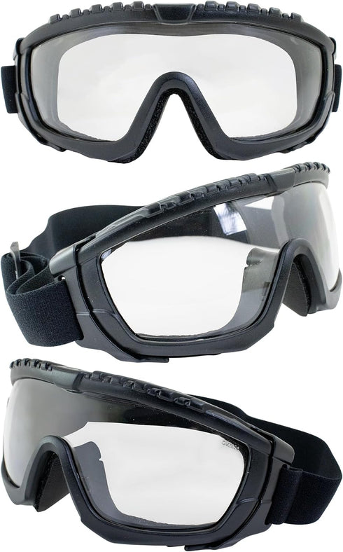 1 Global Vision Eyewear Ballistech Safety Glasses with Matte Black Frames and Clear Anti-Fog Lenses