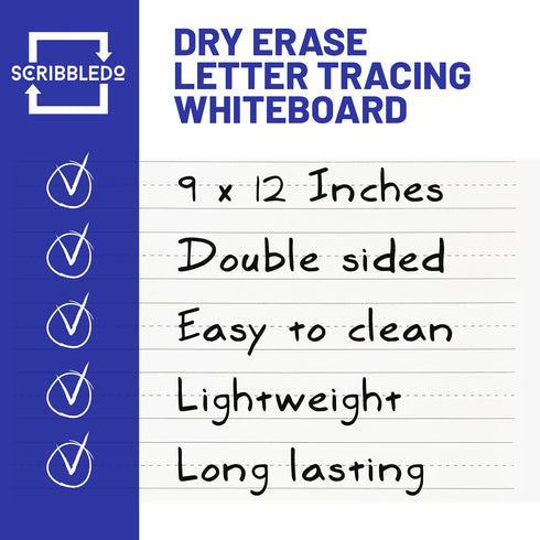 Dry Erase Handwriting Practice White Boards, 5 Boards & Erasers for Learning