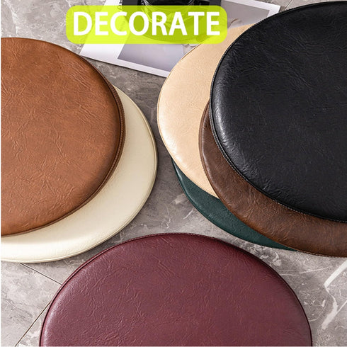 FANGMING 12" 14" 16" Pillow(D,30x30cm/12x12in 1pc) PU Leather Round Chair Cushion Memory Foam Waterproof Stool Cushions
