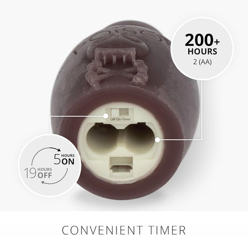 Luminara Poison Bottle Flameless LED Candle Dark Chocolate Wax, Battery Operated, Moving Flame Halloween Decor