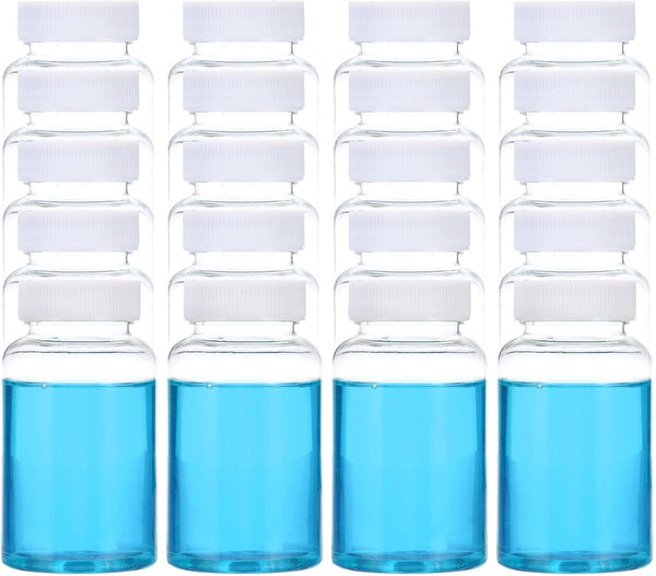 PATIKIL 20 Pcs 200ml Reagent Bottles, Transparent PET Wide Mouth Round Bottles with Screw Cap for Lab Storage