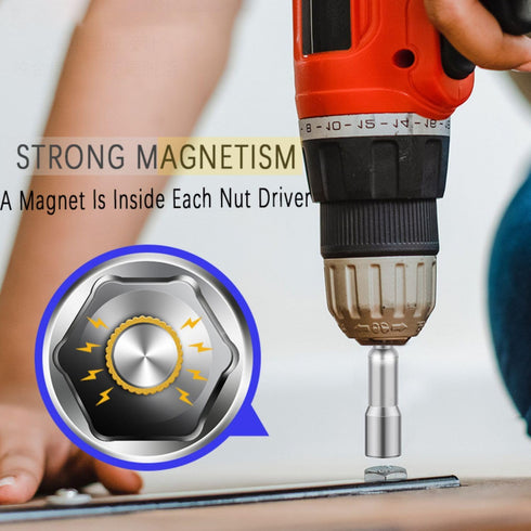 5/16'' Nut Driver Bit, Hex Magnetic Power 8mm 5/16 IN Socket Adapter Magnetic Nut Setter Driver Drill Bit 1/4 inch Hex for Power Tools -10PCS by Mairuker