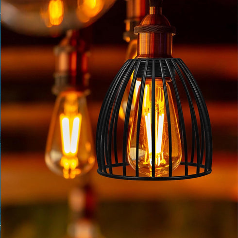Set 2 Cozy Uonlytech Metal Bird Cage Lampshade of Small Drum Lamp Shades for Table and Floor Lamps with Diy Design Home