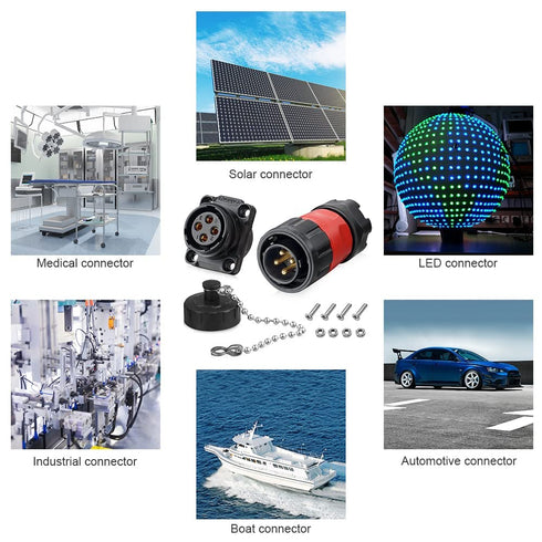 4 Pin Waterproof Industrial Solder Connector, Aviation Wire Connector for Automotive and Marine Electrical Connection