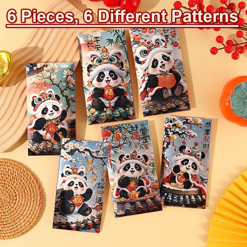 BAIWOVIS 6 Pack Packets, 1) Chinese New Year Red Envelopes, Traditional Lunar New Year Money Hongbao for Spring