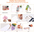 Rose Gold Desk Organizers Set with Stapler, Pen Holder, Phone Holder, Scissors, Ruler, Clips, Tacks, and Staples