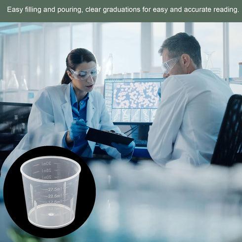 YOKIVE 11 Pcs Plastic Beaker, Liquid Measuring Cup for Laboratory, Kitchen, Daily Use, Clear White
