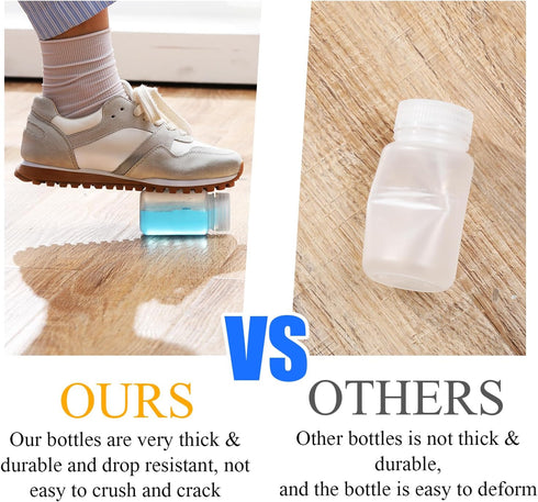 Zhehao 30 Pcs 4 oz Polypropylene Wide Mouth Reagent Bottle, Small Water Bottle with Lid, Empty Sealed Leakproof HDPE