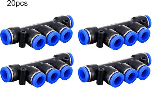 PK-8(8mm) OD Quick Release Connectors Manifold, 20 PCS Inline Manifold Union Fittings, Pneumatic Push Fittings