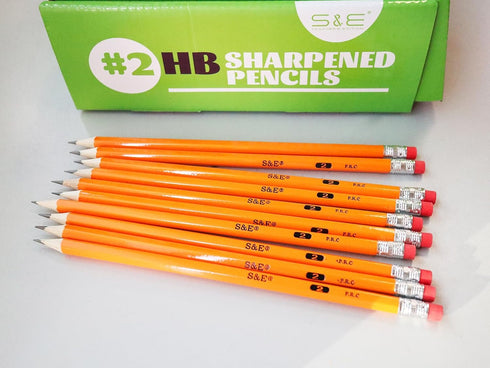 S & E TEACHER'S EDITION Woodcased #2 Pencils - Pre-sharpened, 2 HB Lead Bulk Box Pencil, 200 Pcs Yellow Pencils with