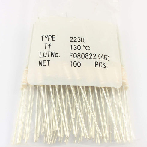 5pcs. ELCUT Microtemp Thermal Fuse, 130C Cutoff, 223R, 5A, 250V