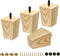 FoDau770 5/16"-18 Bolts Square Furniture Legs 3 Inch, Ash Wood Legs for Furniture
