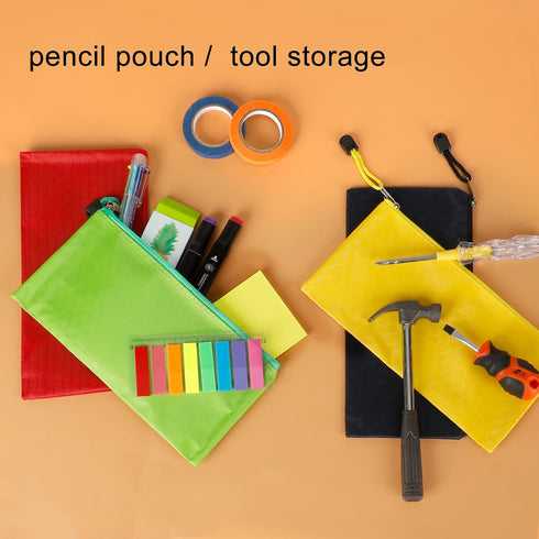 EOOUT 24pcs Pencil Pouch Bulk, Bill Size Zipper Pencil Pouches, Waterproof Pencil Bags for Office Supplies, Kids,