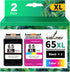 SAILNER 65 XL Remanufactured Ink Cartridge Replacement for HP Ink 65 Black and Color Combo Pack 65XL, Compatible with