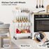 Aofure 3 Tier Rolling Cart Metal with Wheels, White Three Tiered Craft Cart Organizer on Wheels, Storage Utility Carts