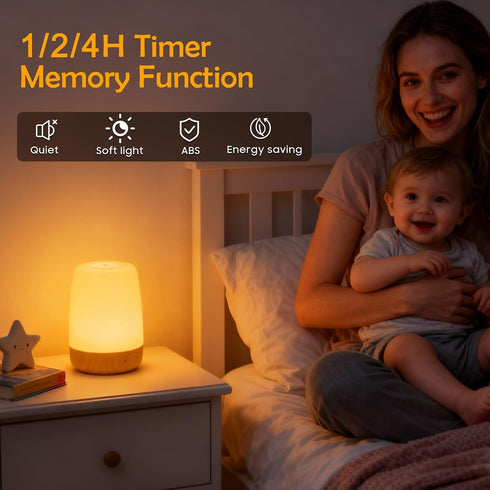 256 Dimmable ELITUN Bedside Baby Night Light, Changing RGB Colors Rechargeable Night Light for Kids, Small Wireless