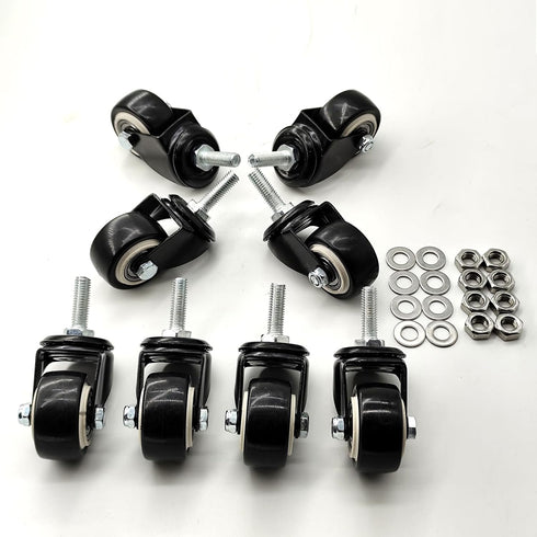 Heavy Duty Swivel Caster with 1.5in Threaded Bar, M8x25 Nut Spacer, for