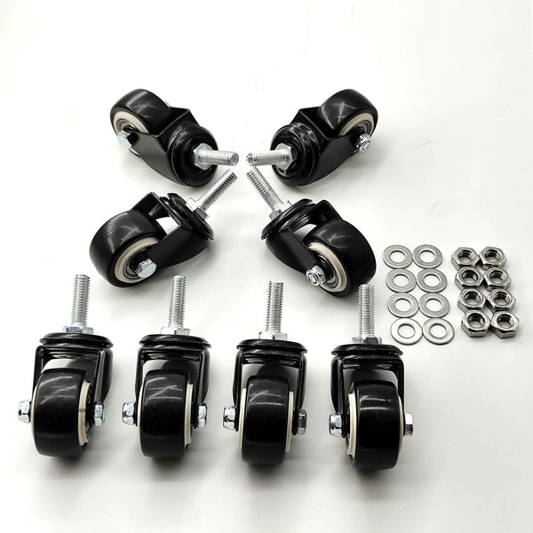Heavy Duty Swivel Caster with 1.5in Threaded Bar, M8x25 Nut Spacer, for