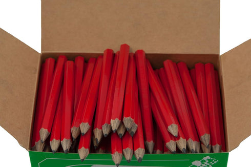 Half Pencils Sharpened Hex (No Eraser), Golf Pencils, Bulk Box of 288, Red