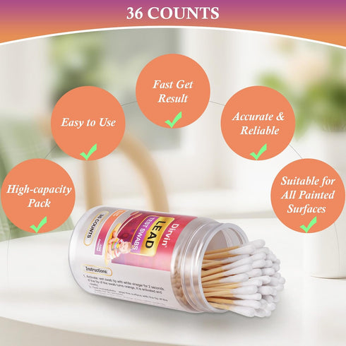 30 (36 Dirvin Lead Test Kit, Results in Seconds, Home Use Lead Paint Test Kit Suitable for All Painted Surfaces-Metal