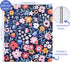 Romantic Floral Art Deco Hardcover 3 Ring Binder, 1 Inch Round Rings, Flower Organizer with Two Interior Pockets