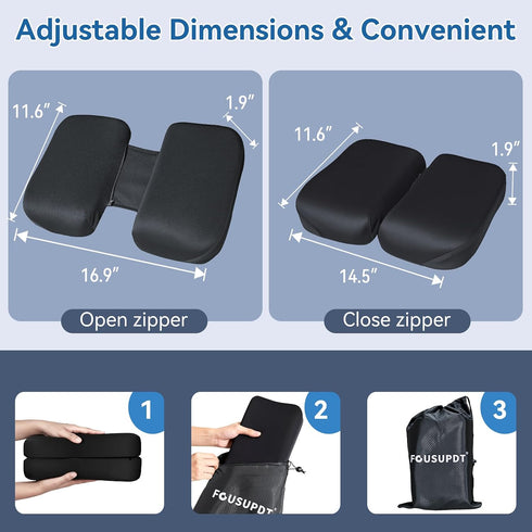 Tailbone Adjustable Seat Cushion, Memory Foam Office Chair Cushion, Car Seat Cushion, Foldable Travel Cushion for Pain