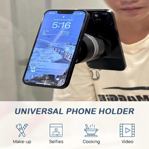 kiimiles 360 (A2) Metal Phone Stand for Desk, Universal Phone Holder with Rotating Arm Foldable Retractable Stand