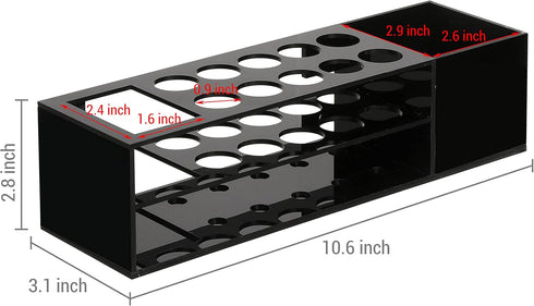 MyGift Dry Erase Marker Holder for Whiteboard, Black Acrylic Storage Rack for Markers, Eraser, Cleaning Bottles, Set of